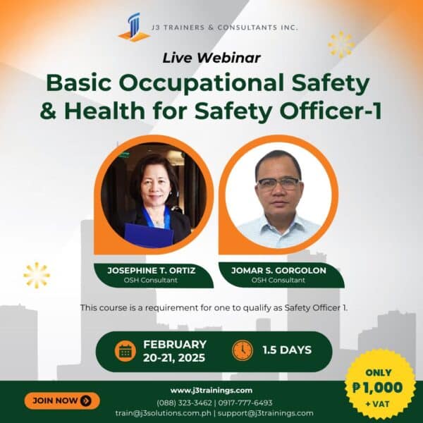 Basic Occupational Safety and Health for SO1 – February 20-21, 2025