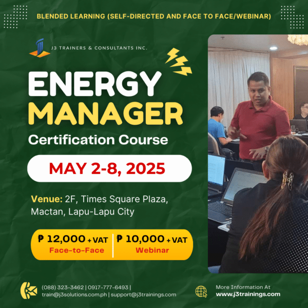 Energy Manager Certification Course (EMCC) | Face to Face May 2-8, 2025