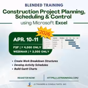 Construction Scheduling using MS Excel (Webinar | Apr. 10-11, 2026)
